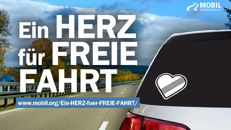 Ein HERZ für FREIE FAHRT - Aufkleber-Aktion gegen Tempolimit